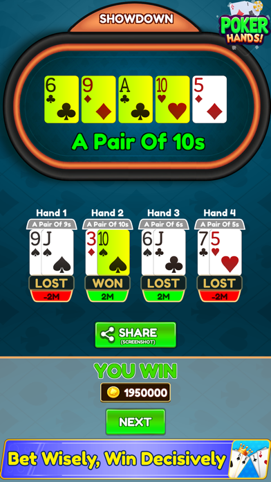 Poker Hands! Screenshot