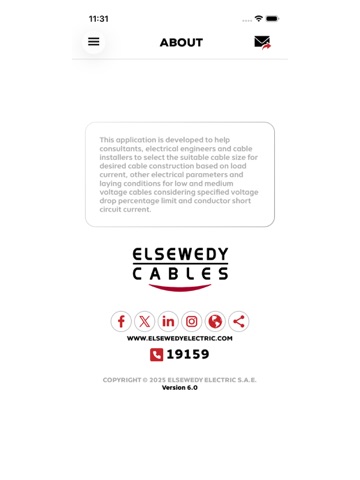 ELSEWEDY Cable Sizing iPad screenshot
