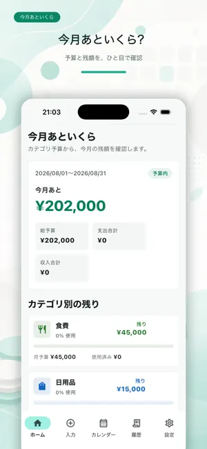 かんたん家計簿帳 screenshot 2