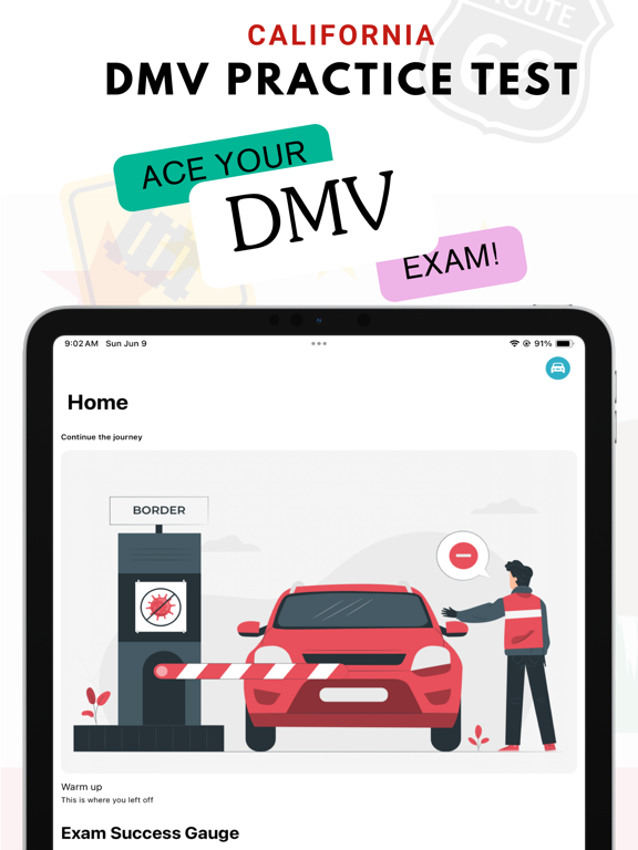 DMV Driver Practice Test CA iPad screenshot 1 - Education app