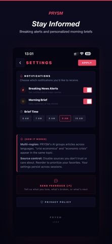 PRYSM News screenshot