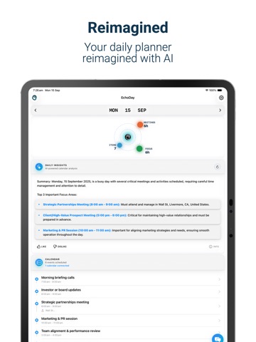 EchoDay: AI Calendar Planner iPad screenshot