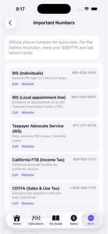 California Tax Guide screenshot