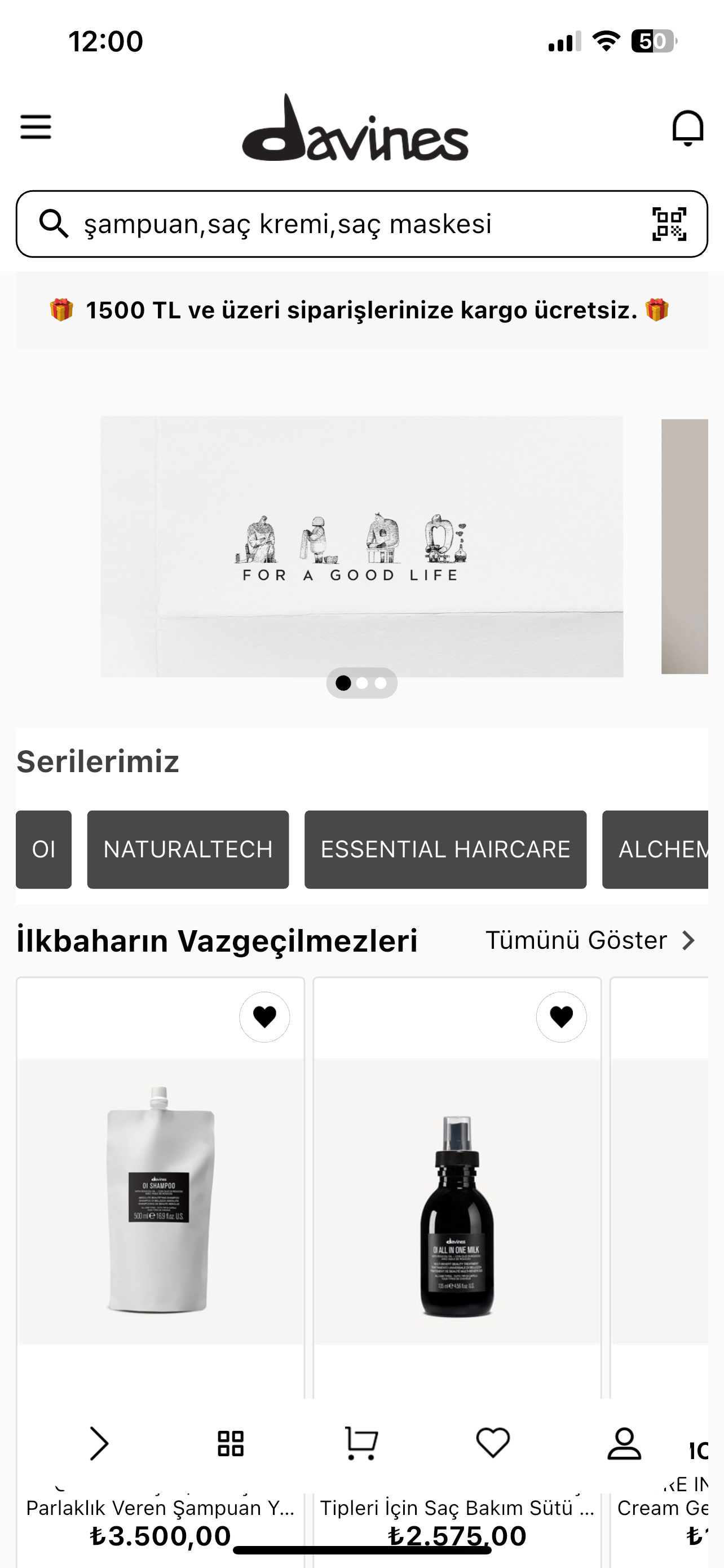Davines Türkiye screenshot 2