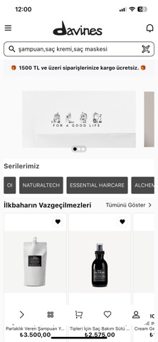 Davines Türkiye iPhone screenshot
