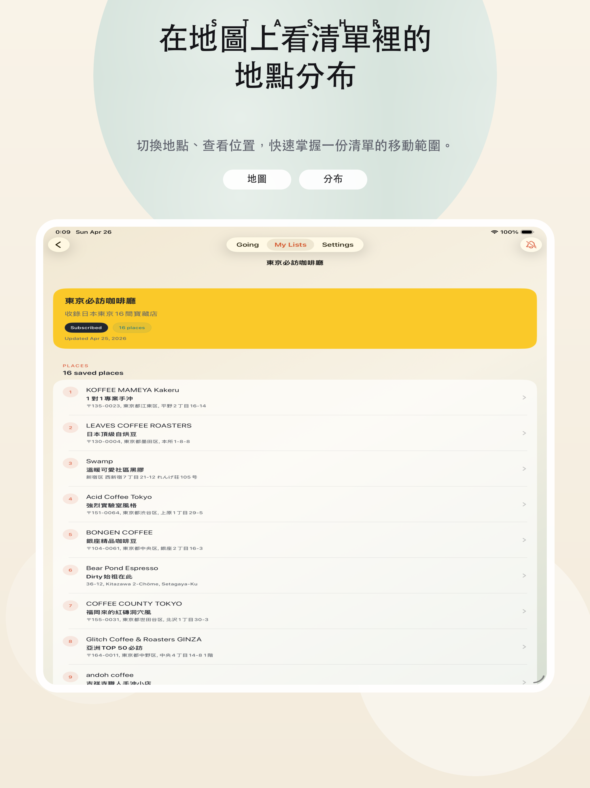 Curated Place Lists