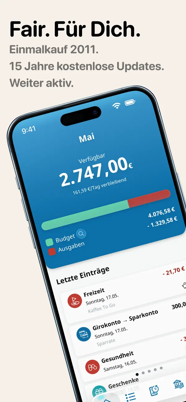 Haushaltsbuch MoneyControl iPhone App Screenshot 2 – Finanzen