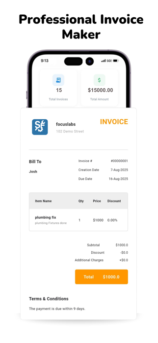 AI Invoice Maker - ServiFocus Screenshot 7 of 7