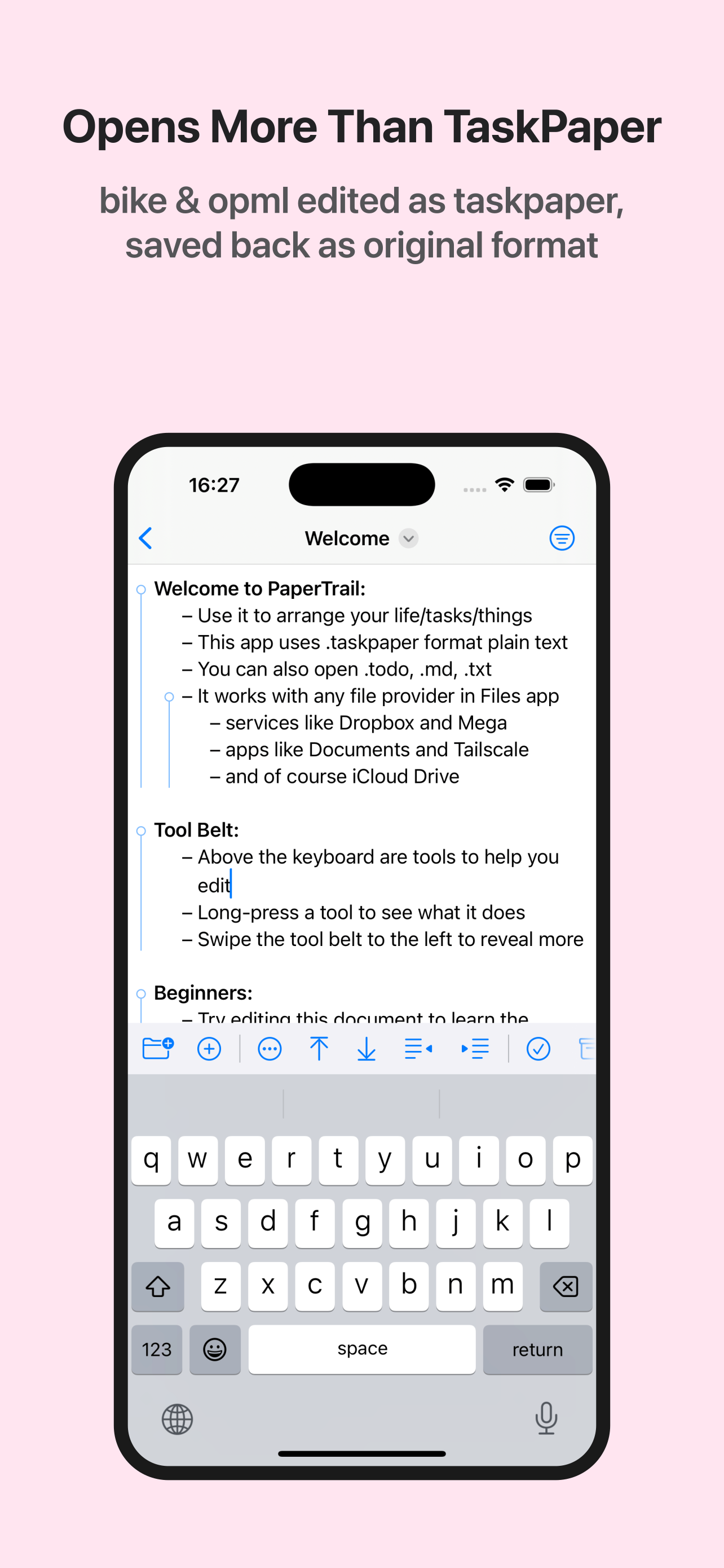 PaperTrail: TaskPaper Client screenshot 2