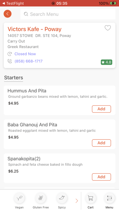 Victors Kafe App Screenshot