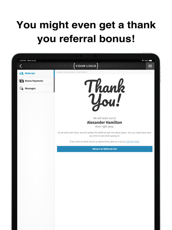 Referral Reactor iPad screenshot 4 - Business app