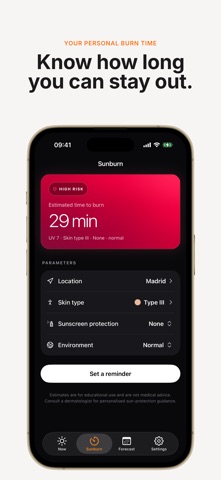 Suncap: UV Index & Sunscreen iPhone screenshot