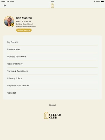 Cellar Club iPad screenshot