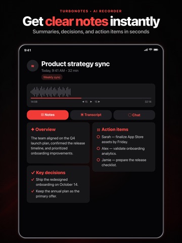 TurboNotes AI: Voice Notes iPad screenshot