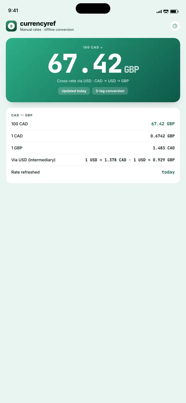 Screenshot #2 pour CurrencyRef Currency Converter