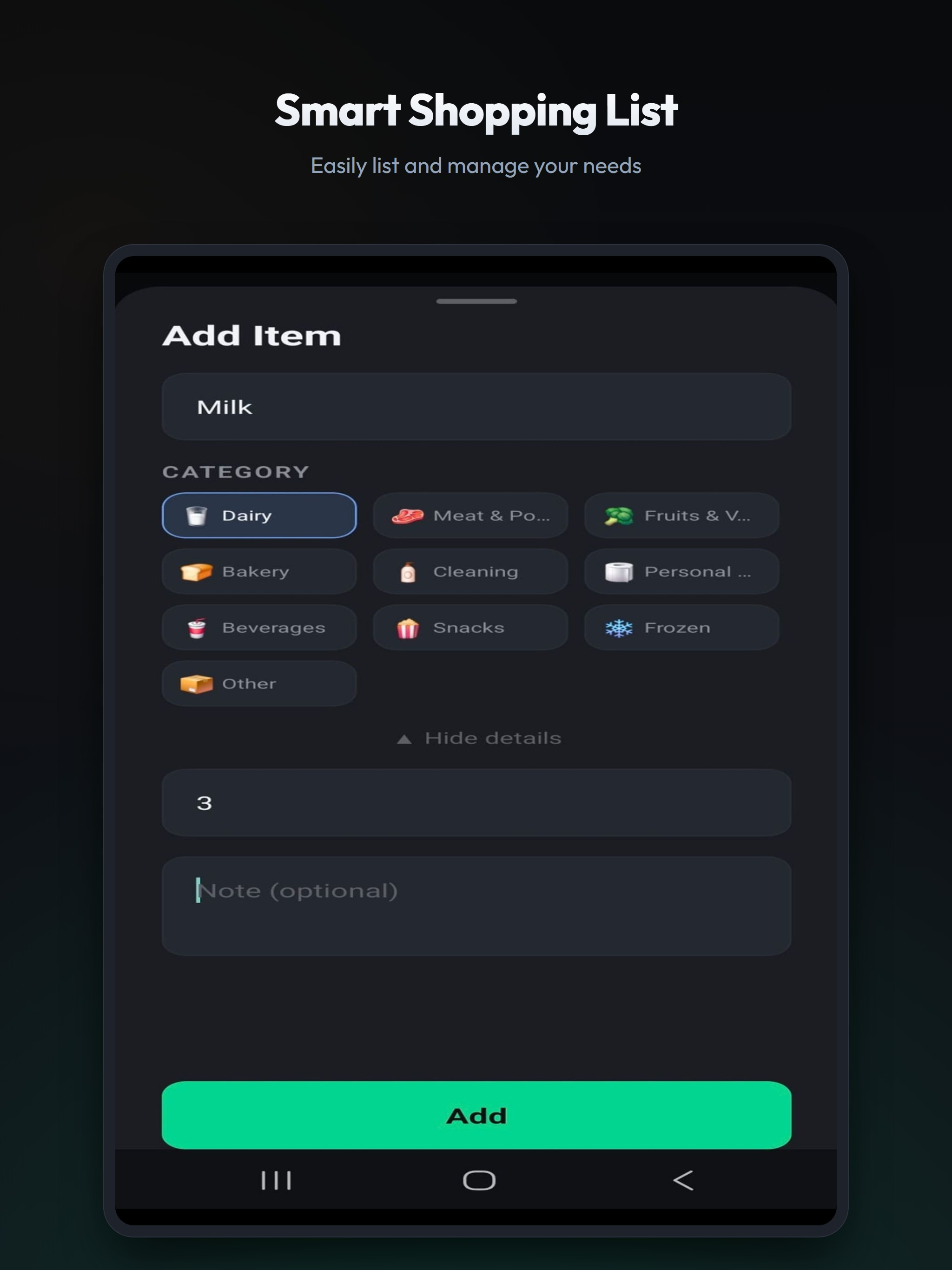 Sepet: Shopping List & Alerts