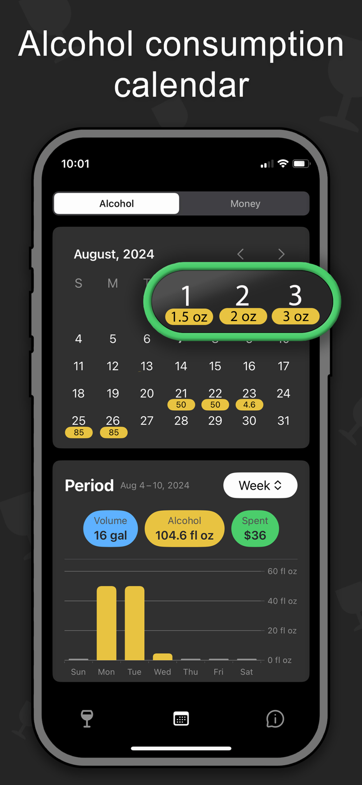 Alco Tracker - Drink Calendar screenshot 2