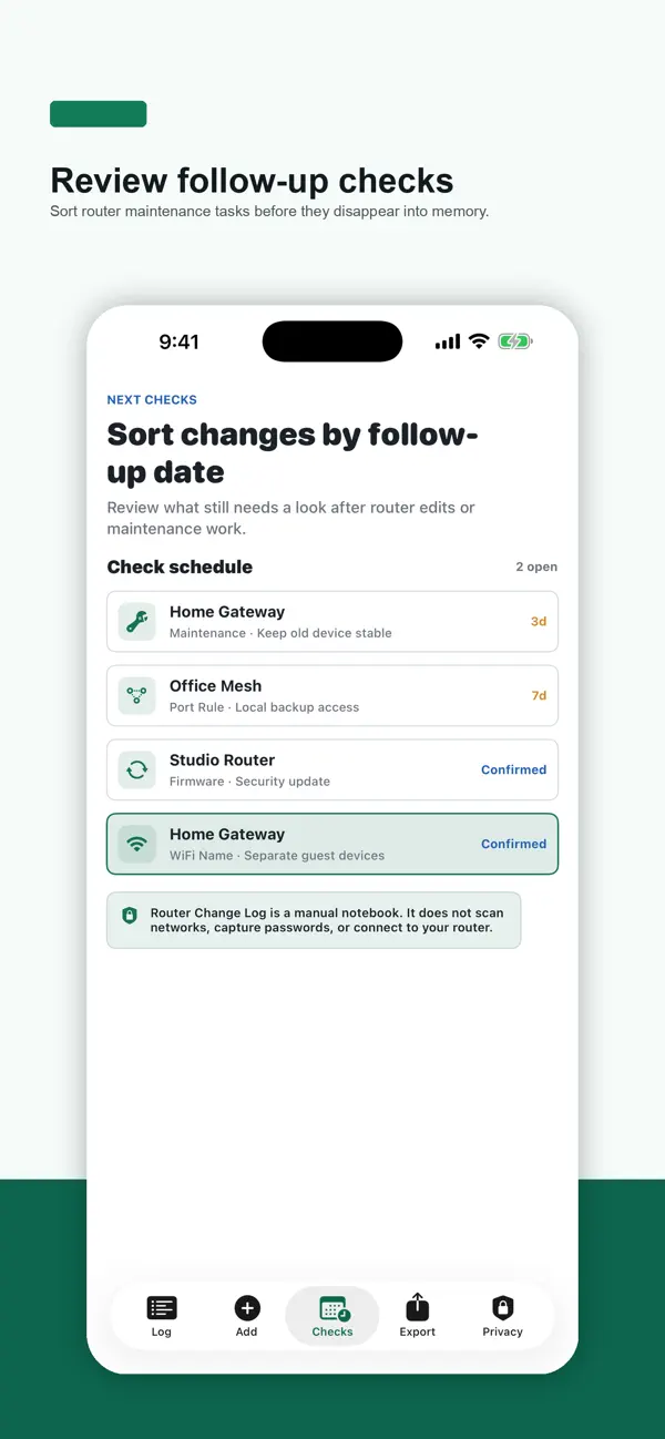Screenshot #3 pour Router Change Log
