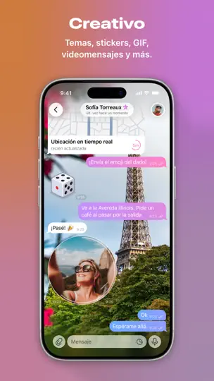 Captura de pantalla de Telegram Messenger en iPhone 5