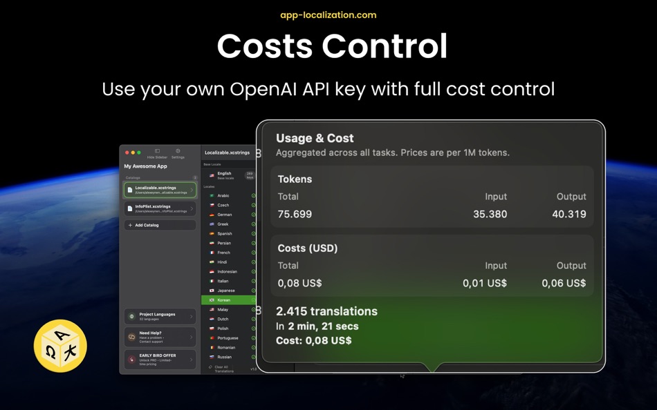 #5. Cube: AI App Localization Tool (macOS) Ved: Alexey Nenastyev