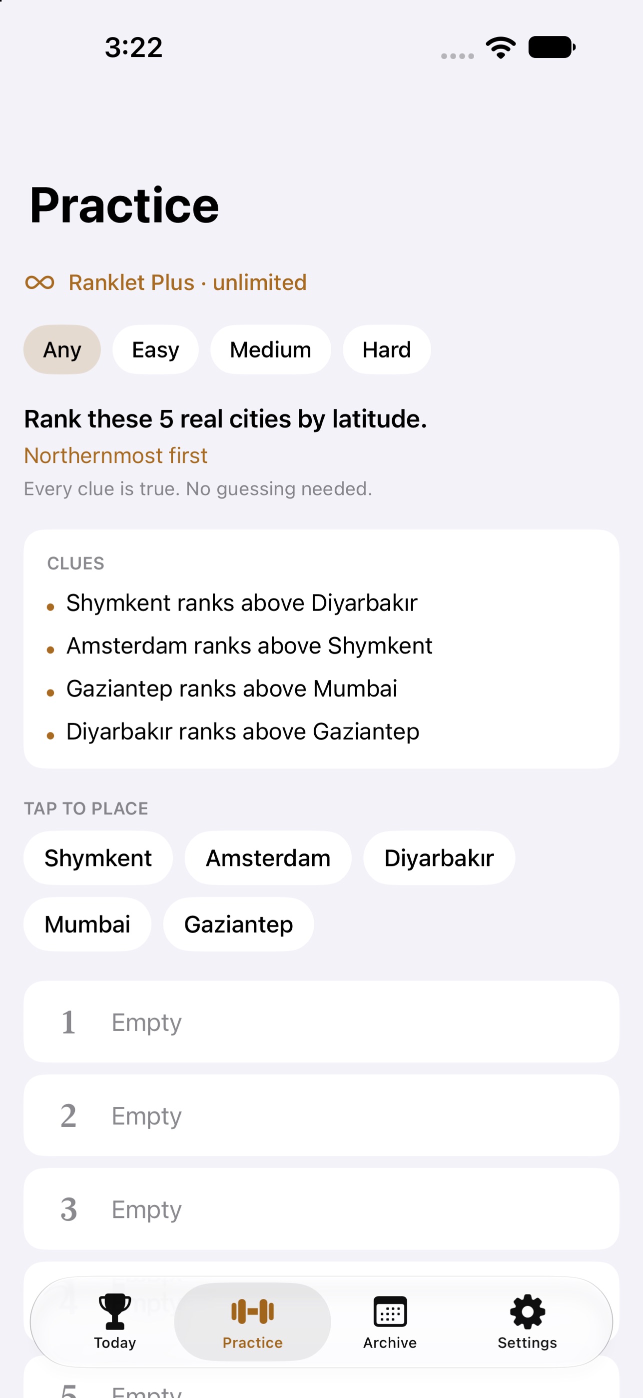 Screenshot 3 of Ranklet: Daily Ranking Game