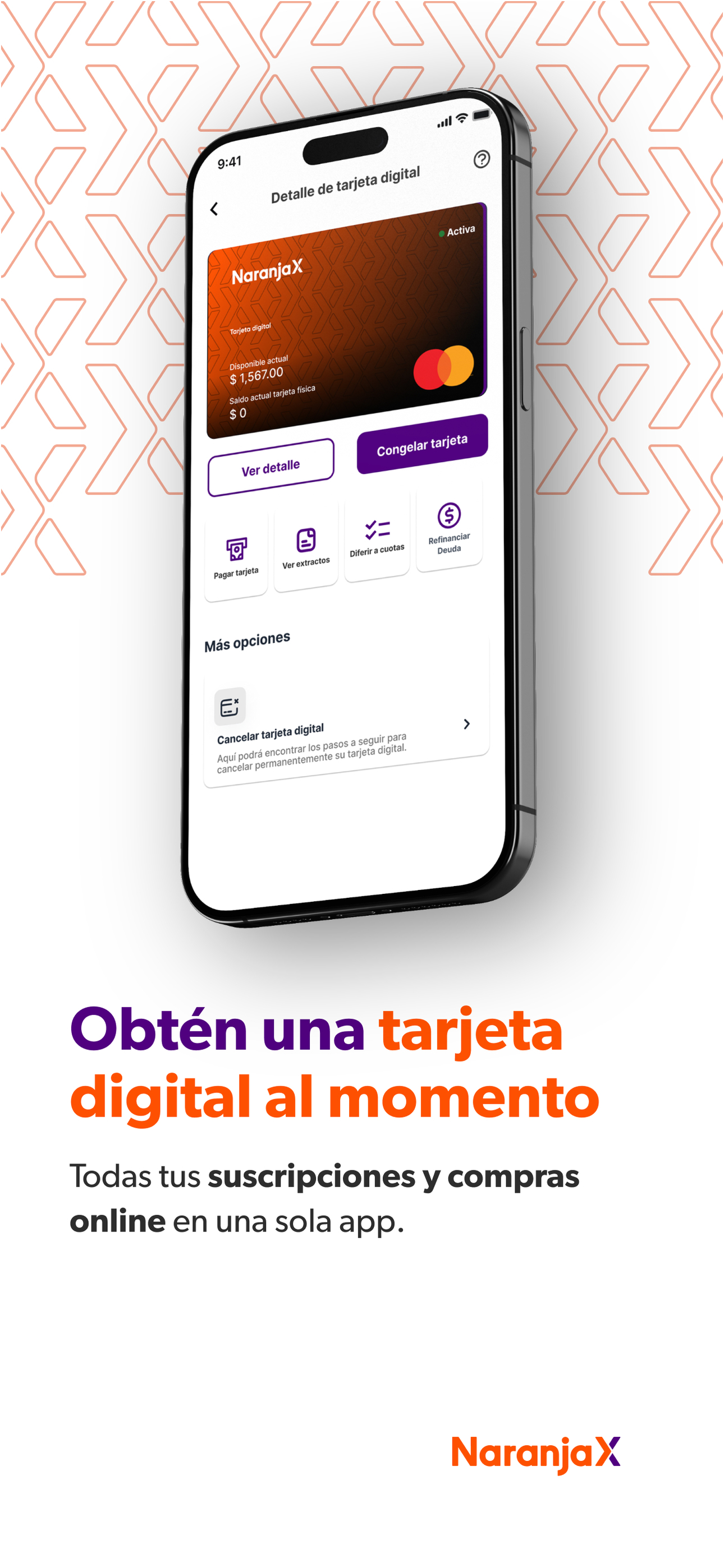Tarjeta de crédito Naranja X