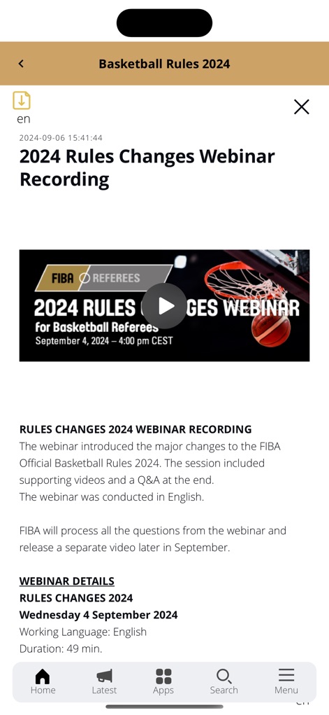 FIBA iRef Library - App de Deportes | MWM