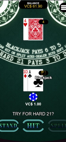 Hard Hit Blackjack Screenshot 1 of 3