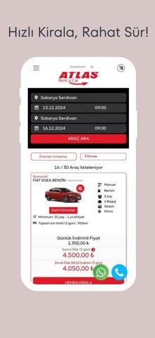 Atlas Rent A Car iPhone screenshot