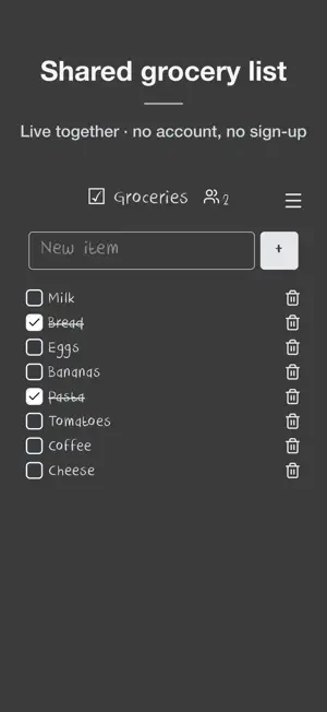Listio: Shared Grocery List screenshot 1