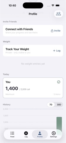 Calories With Friends iPhone screenshot