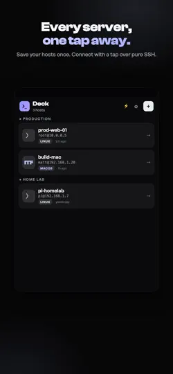 Screenshot von DeckGUI SSH auf dem iPhone 1