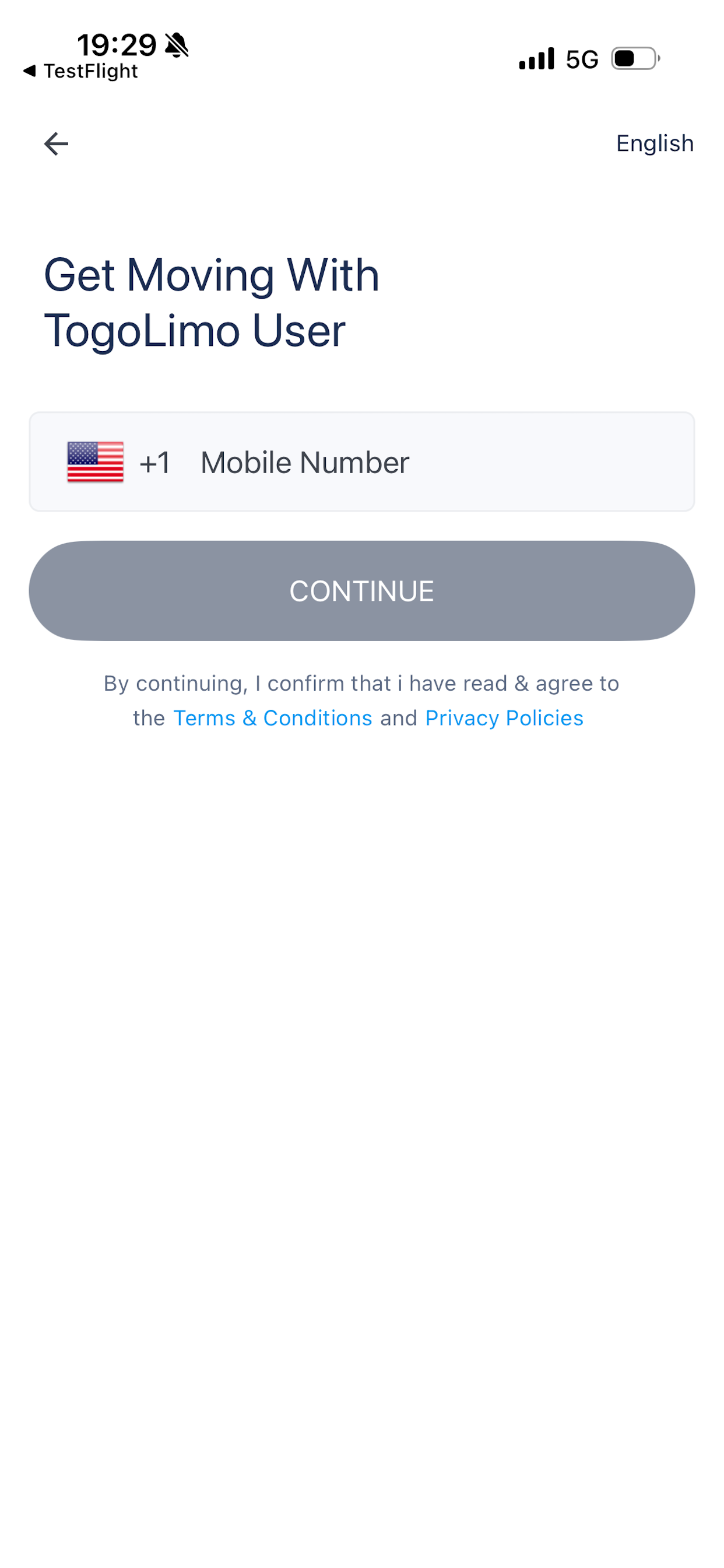 TogoLimo User