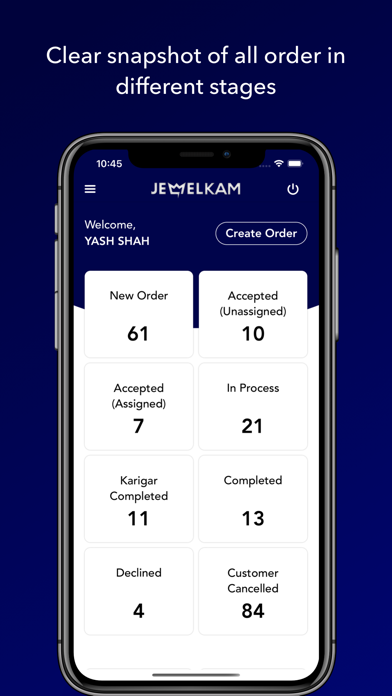 JEWELKAM - Order Management Screenshot