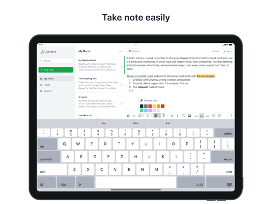 Screenshot #6 pour Justnote - Note Taking App
