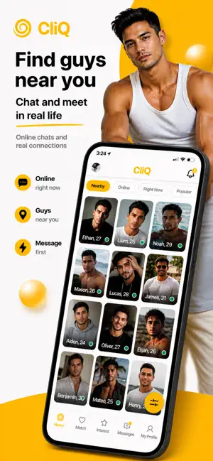 CliQ - Gay Dating, Chat & Meet iPhone screenshot 2