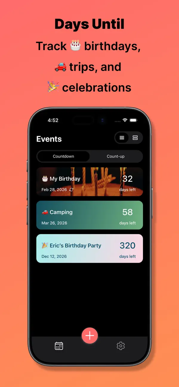 Screenshot #2 pour MyDays - Countdown & Count Up