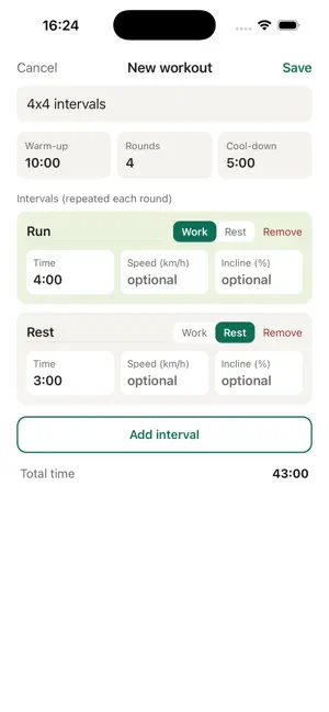 PushPace: Interval Run Timer screenshot 3