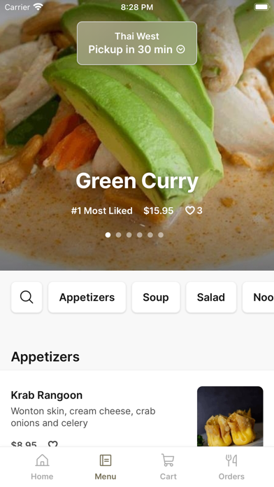 Thai West To Go iPhone screenshot 2 - Food & Drink app