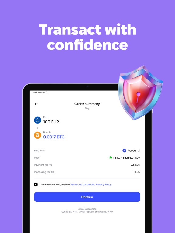 Simple Wallet: Buy BTC, USDT iPad screenshot 5 - Finance app
