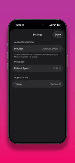 Capture d'écran de LinkReader: Articles To Audio sur iPhone 5