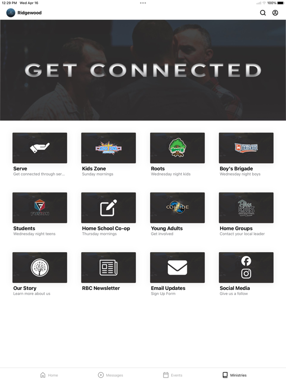 Ridgewood Bible Church iPad screenshot 4 - Lifestyle app