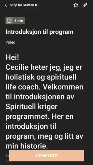 Holistisk coaching screenshot 2
