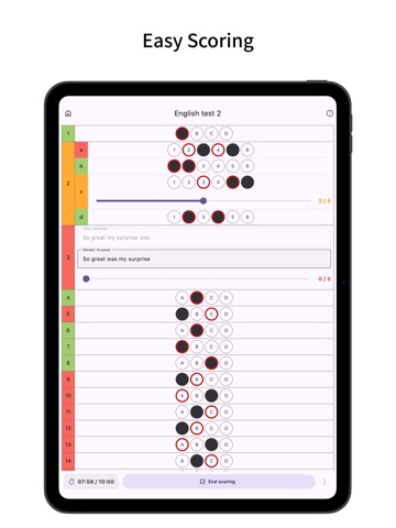 MarkSheet: answer sheet iPad screenshot