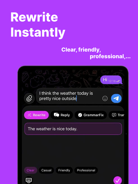 Screenshot #4 pour AI Keyboard: Rewrite & Reply