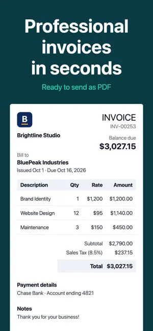 Invoice Maker: Simple PDF screenshot 1