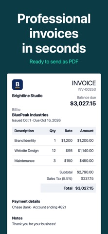 Invoice Maker: Simple PDF screenshot