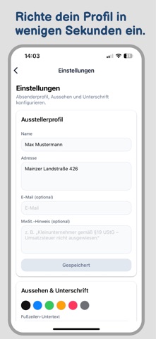Invoice maker: Kleinquittung screenshot