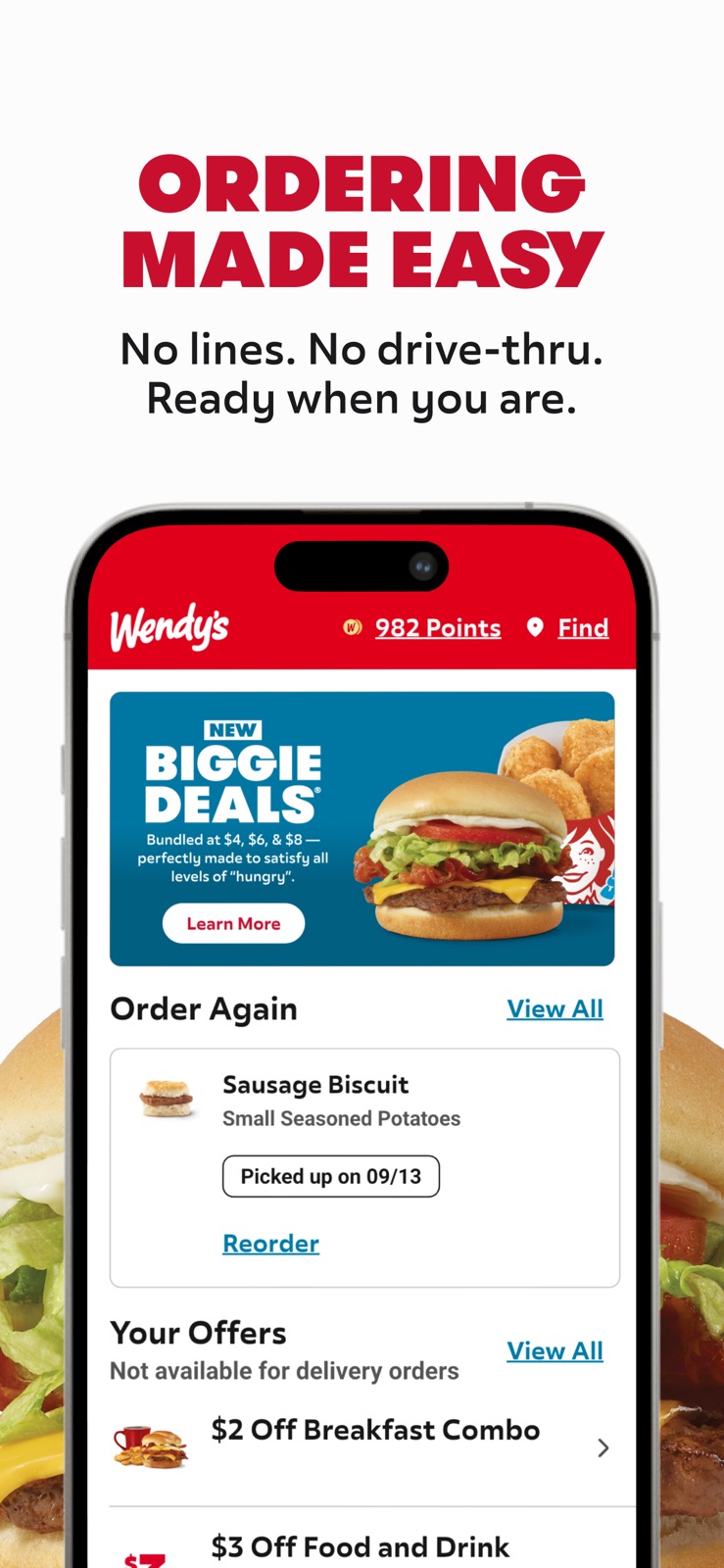 Wendy’s iphone screenshot 1
