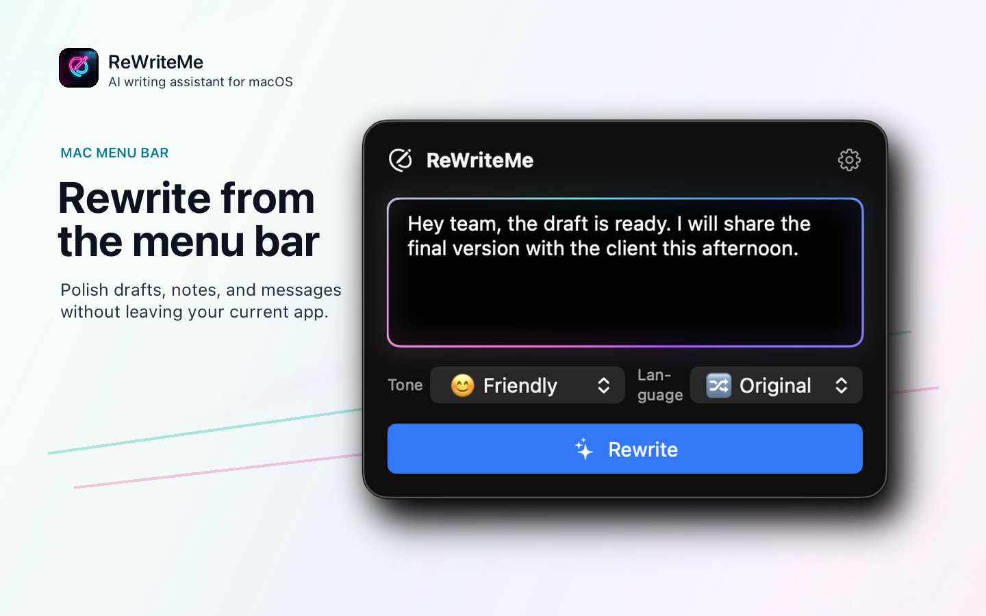 ReWriteMe: AI Writer